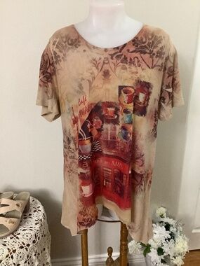 Cactus sparkly coffee tee Large